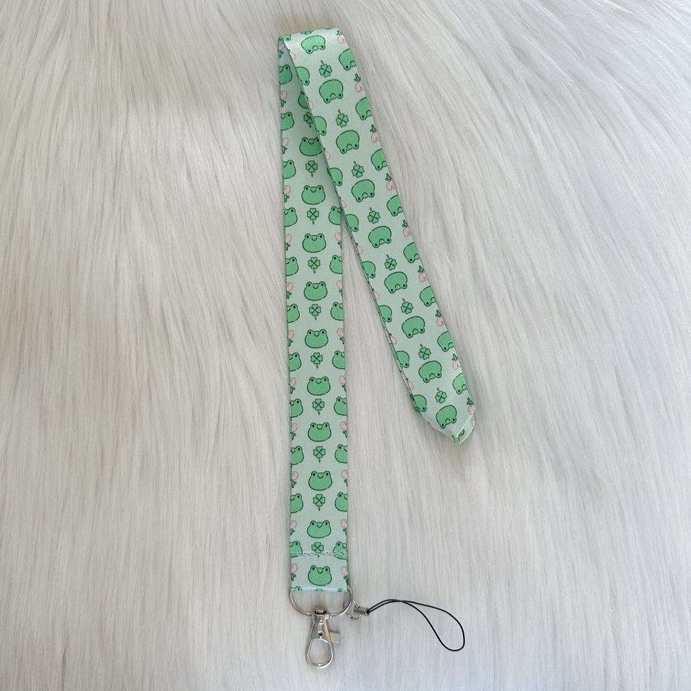 Frog and rose lanyard